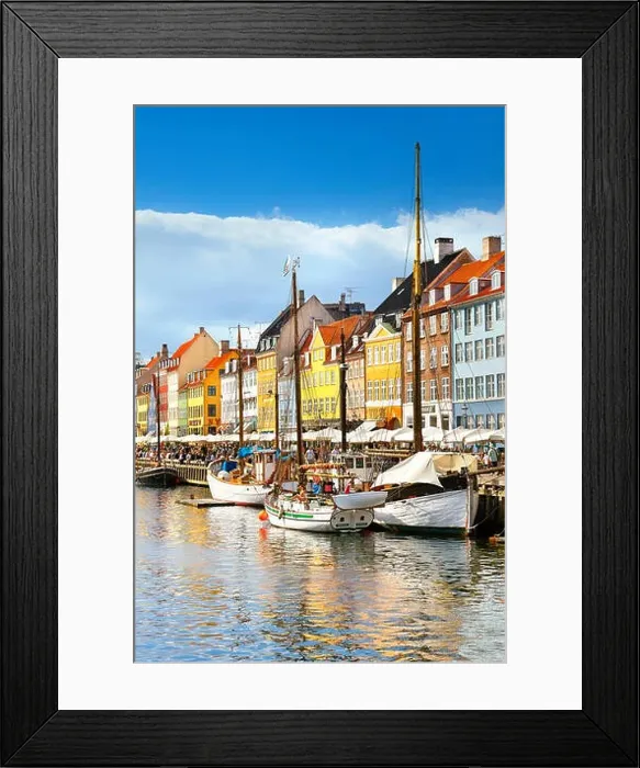Framed Print : The boat in Nyhavn Canal, Copenhagen, Denmark Framed Print : The boat in Nyhavn Canal, Copenhagen, Denmark