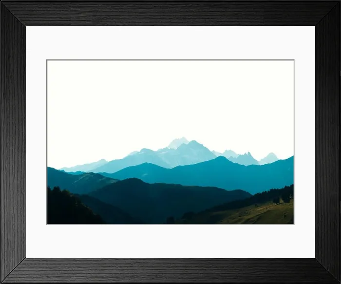 Framed Print : Beauty blue mountains range mockup isolated Framed Print : Beauty blue mountains range mockup isolated