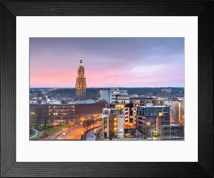 Framed Print : Amersfoort, Netherlands town skyline at dusk Framed Print : Amersfoort, Netherlands town skyline at dusk