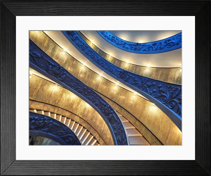 Framed Print : The Bramante Staircase is a double helix, having two staircases allowing people to ascend without meeting people descending Framed Print : The Bramante Staircase is a double helix, having two staircases allowing people to ascend without meeting people descending