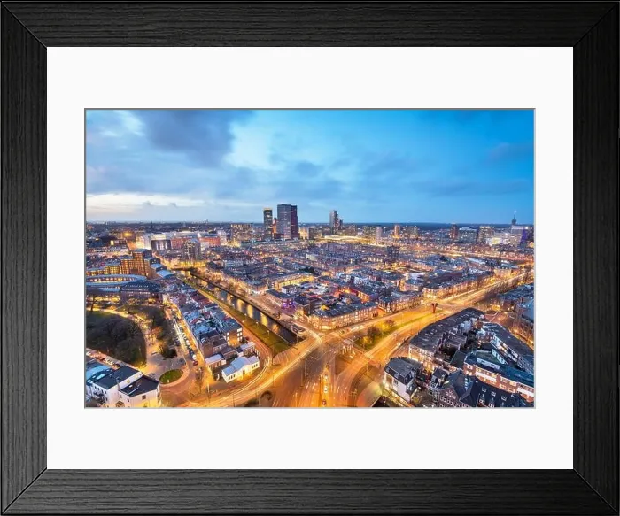 Framed Print : The Hague, Netherlands city centre skyline at twilight Framed Print : The Hague, Netherlands city centre skyline at twilight