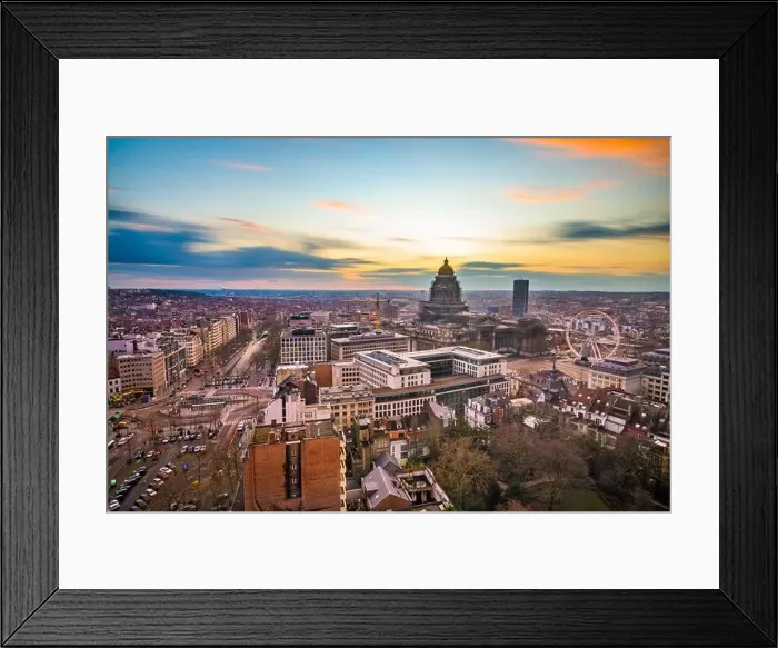 Framed Print : Brussels, Belgium cityscape at Palais de Justice during dusk Framed Print : Brussels, Belgium cityscape at Palais de Justice during dusk