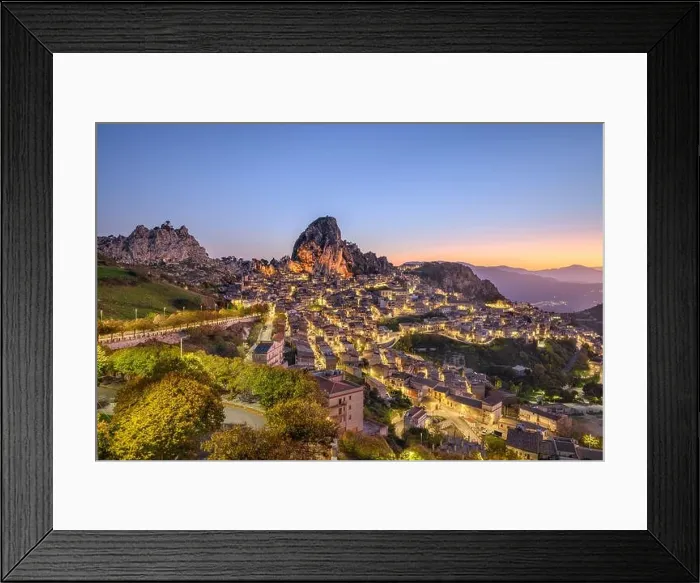 Framed Print : Caltabellota, Sicily, Italy historic town in Sicily at dusk Framed Print : Caltabellota, Sicily, Italy historic town in Sicily at dusk