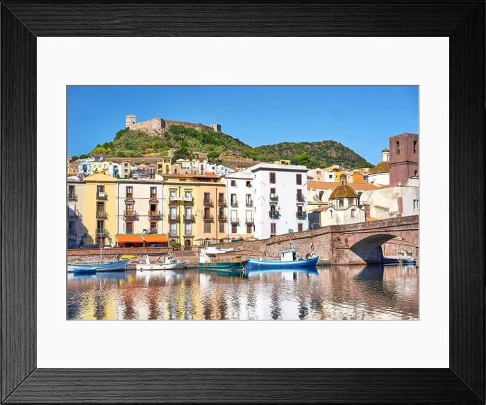 Framed Print : Bosa Old Town, view to Malaspina Castle, Riviera del Corallo, Sardegna (Sardinia Island), Italy Framed Print : Bosa Old Town, view to Malaspina Castle, Riviera del Corallo, Sardegna (Sardinia Island), Italy