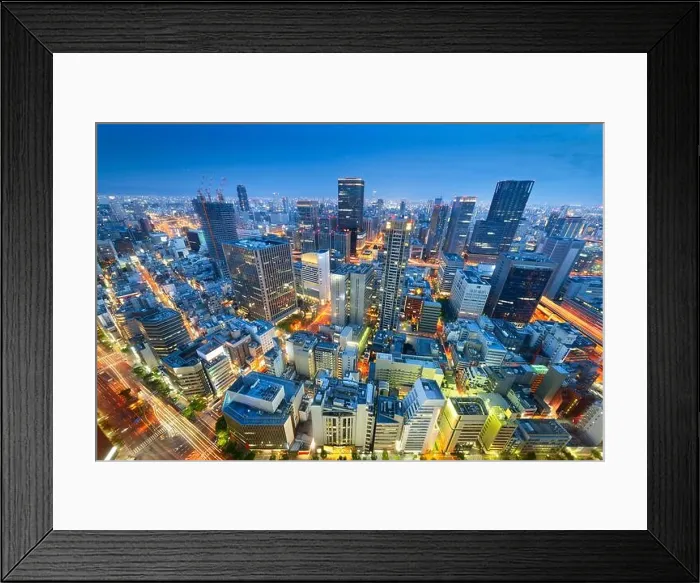 Framed Print : Osaka, Japan downtown city skyline in the Umeda District at dusk Framed Print : Osaka, Japan downtown city skyline in the Umeda District at dusk