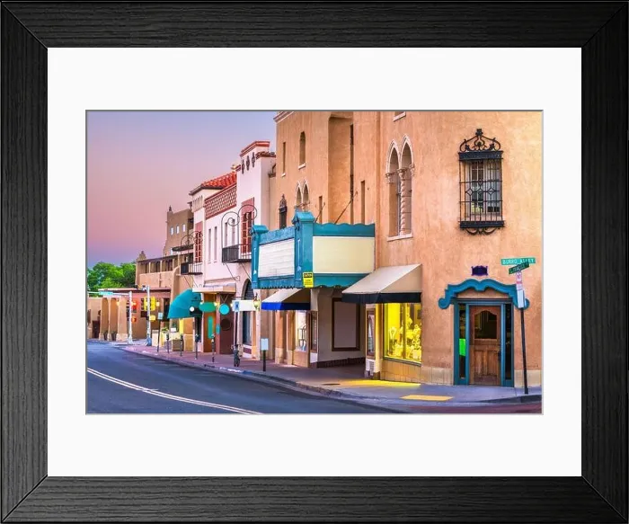 Framed Print : Santa Fe, New Mexico, USA streets at dusk Framed Print : Santa Fe, New Mexico, USA streets at dusk
