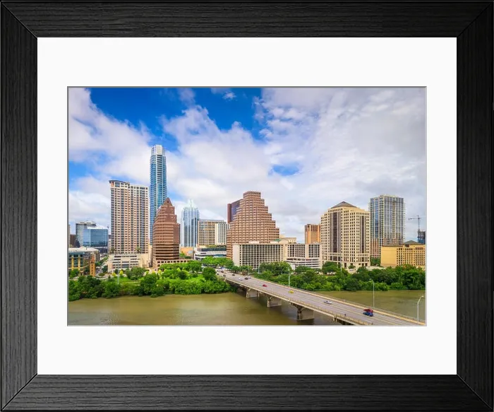 Framed Print : Austin, Texas, USA downtown city skyline on the Colorado River Framed Print : Austin, Texas, USA downtown city skyline on the Colorado River