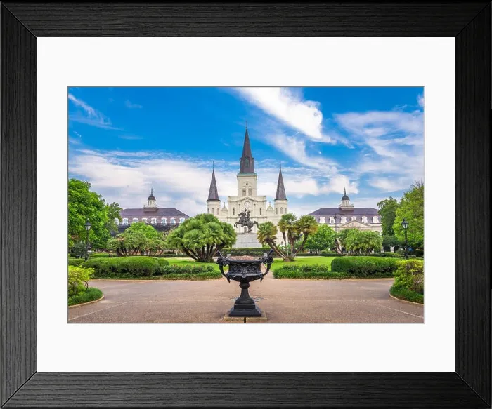 Framed Print : New Orleans, Louisiana, USA at Jackson Square and St. Louis Cathedral in the morning Framed Print : New Orleans, Louisiana, USA at Jackson Square and St. Louis Cathedral in the morning