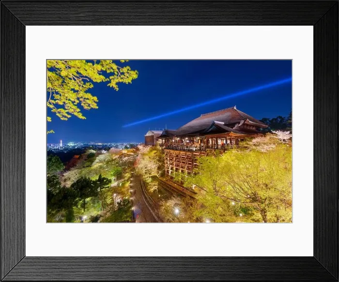 Framed Print : Kyoto, Japan at the Kiyomizudera Temple during spring season at night Framed Print : Kyoto, Japan at the Kiyomizudera Temple during spring season at night