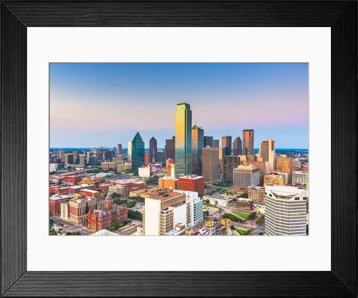 Framed Print : Dallas, Texas, USA downtown city skyline at twilight Framed Print : Dallas, Texas, USA downtown city skyline at twilight