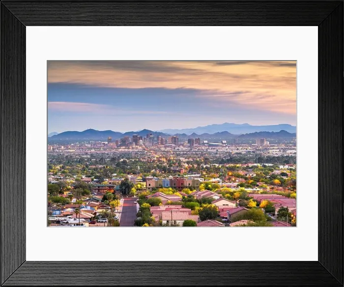 Framed Print : Phoenix, Arizona, USA downtown cityscape at dusk Framed Print : Phoenix, Arizona, USA downtown cityscape at dusk