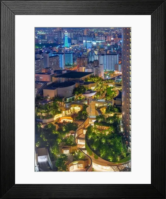 Framed Print : Namba Parks, Osaka, Japan cityscape and view Framed Print : Namba Parks, Osaka, Japan cityscape and view