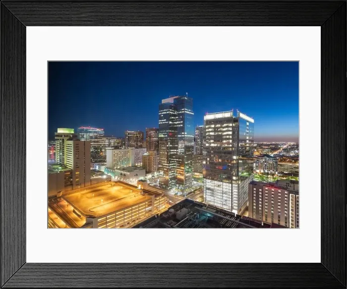Framed Print : Phoenix, Arizona, USA cityscape in downtown at night Framed Print : Phoenix, Arizona, USA cityscape in downtown at night