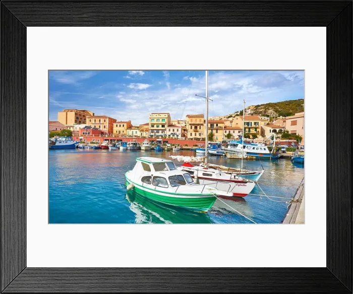 Framed Print : La Maddalena, view of the town and harbor, La Maddalena Island, Sardinia, Italy Framed Print : La Maddalena, view of the town and harbor, La Maddalena Island, Sardinia, Italy