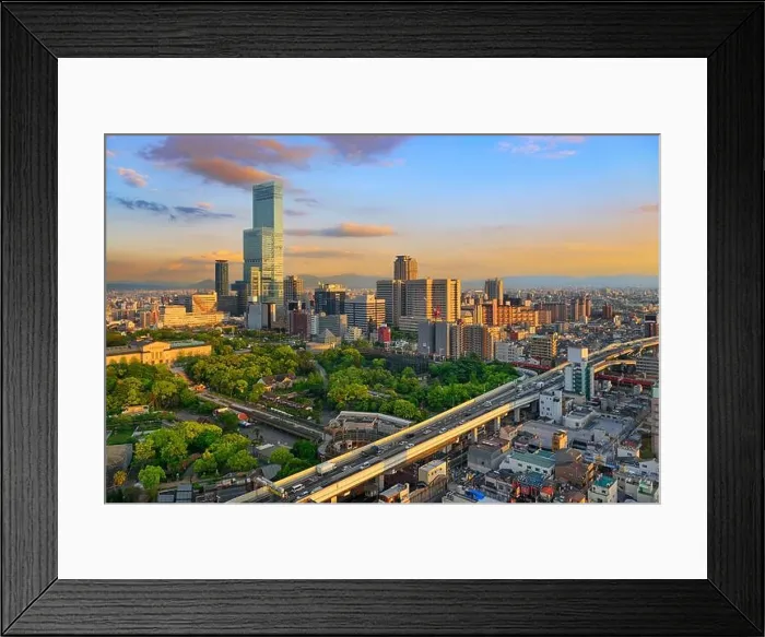 Framed Print : Osaka, Japan cityscape in the Abeno District Framed Print : Osaka, Japan cityscape in the Abeno District