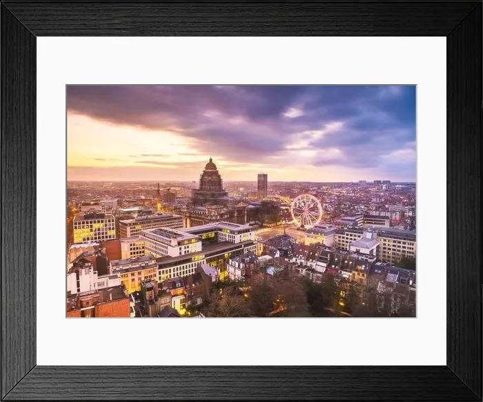 Framed Print : Brussels, Belgium cityscape at Palais de Justice during dusk Framed Print : Brussels, Belgium cityscape at Palais de Justice during dusk