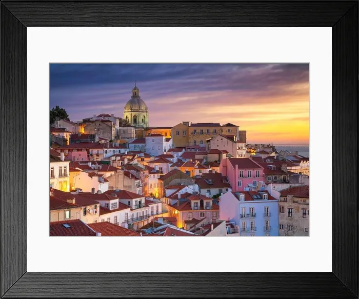 Framed Print : Lisbon, Portugal. Cityscape iImage of Lisbon, Portugal during dramatic sunrise Framed Print : Lisbon, Portugal. Cityscape iImage of Lisbon, Portugal during dramatic sunrise