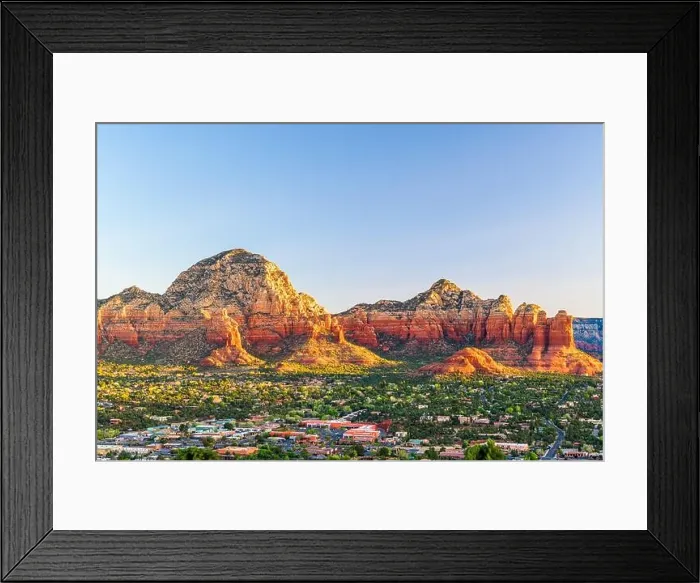 Framed Print : Sedona, Arizona, USA downtown cityscape and mountains Framed Print : Sedona, Arizona, USA downtown cityscape and mountains