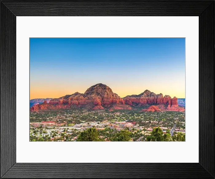 Framed Print : Sedona, Arizona, USA downtown cityscape and mountains Framed Print : Sedona, Arizona, USA downtown cityscape and mountains