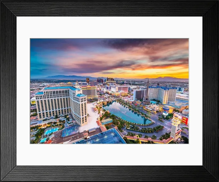 Framed Print : Las Vegas, Nevada, USA skyline over the strip at dusk Framed Print : Las Vegas, Nevada, USA skyline over the strip at dusk
