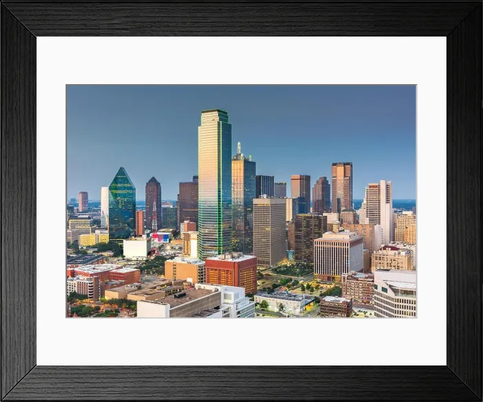Framed Print : Dallas, Texas, USA downtown city skyline at twilight Framed Print : Dallas, Texas, USA downtown city skyline at twilight