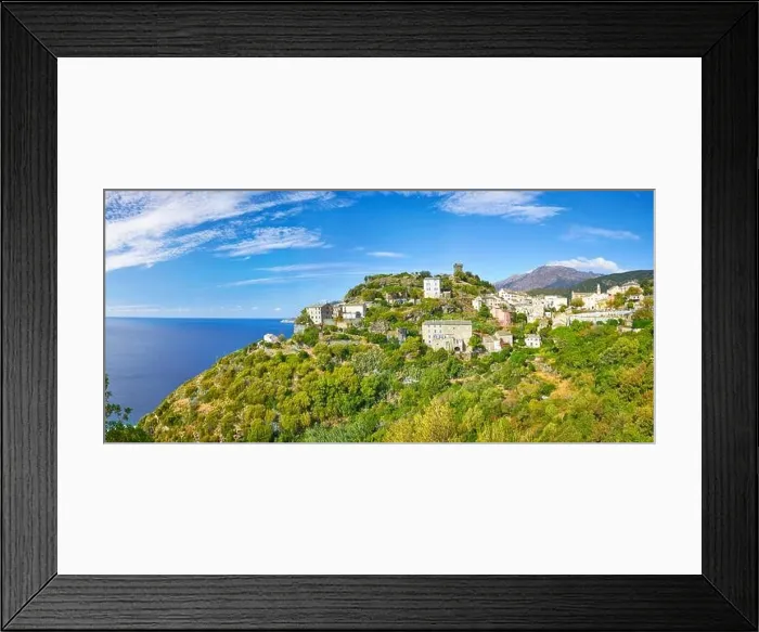 Framed Print : Nonza, small mountain village, Cap Corse, Corsica Island, France