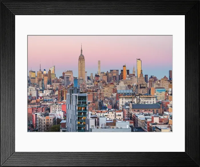 Framed Print : New York City midtown Manhattan financial buidings city skyline at dusk Framed Print : New York City midtown Manhattan financial buidings city skyline at dusk
