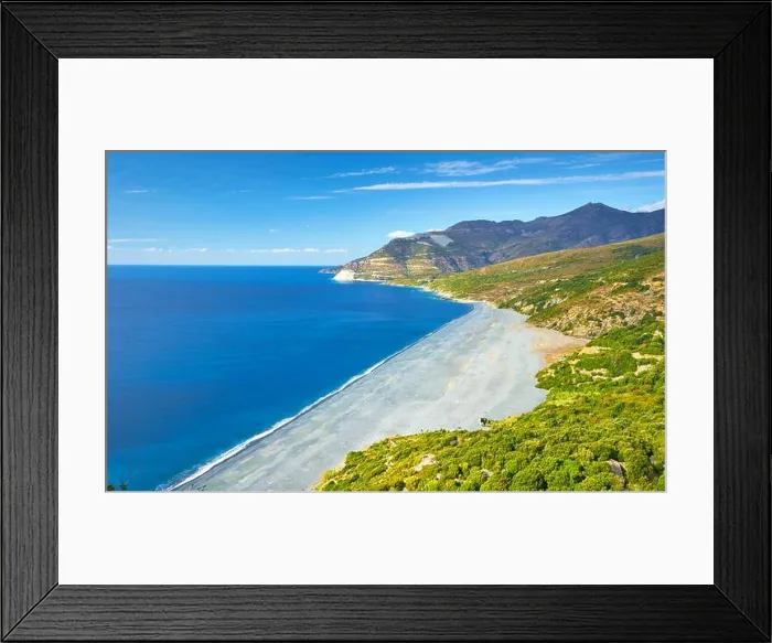 Framed Print : Black Beach in Nonza, small village at the Cap Corse, Corsica Island, France Framed Print : Black Beach in Nonza, small village at the Cap Corse, Corsica Island, France