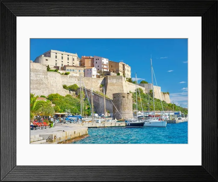 Framed Print : Calvi, view to Citadel, Balagne, Corsica Island, France