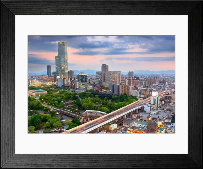 Framed Print : Osaka, Japan cityscape in the Abeno District Framed Print : Osaka, Japan cityscape in the Abeno District