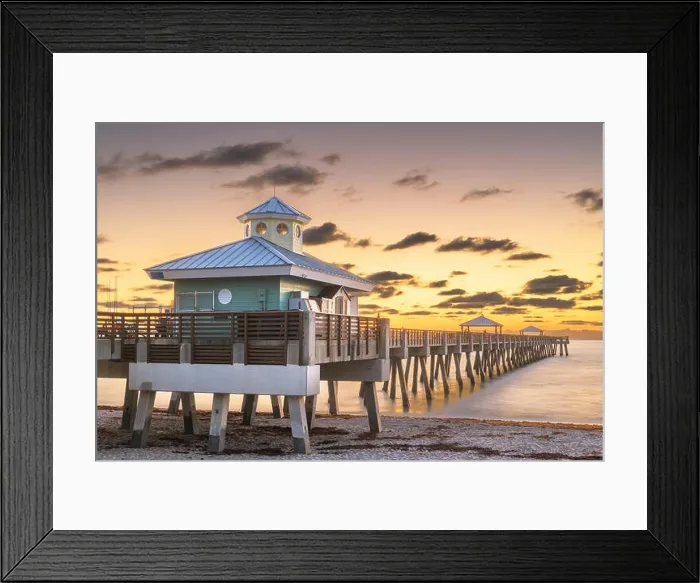 Framed Print : Juno, Florida, USA at the Juno Beach Pier just before sunrise Framed Print : Juno, Florida, USA at the Juno Beach Pier just before sunrise