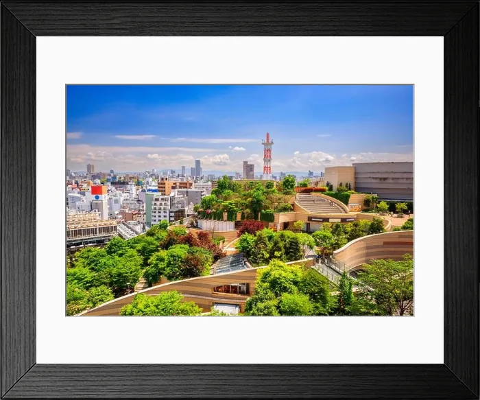 Framed Print : Namba Parks, Osaka, Japan cityscape and view Framed Print : Namba Parks, Osaka, Japan cityscape and view