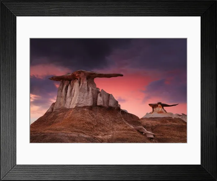 Framed Print : The Wings, bizarre rock formations in Bisti Badlands, New Mexico, USA Framed Print : The Wings, bizarre rock formations in Bisti Badlands, New Mexico, USA