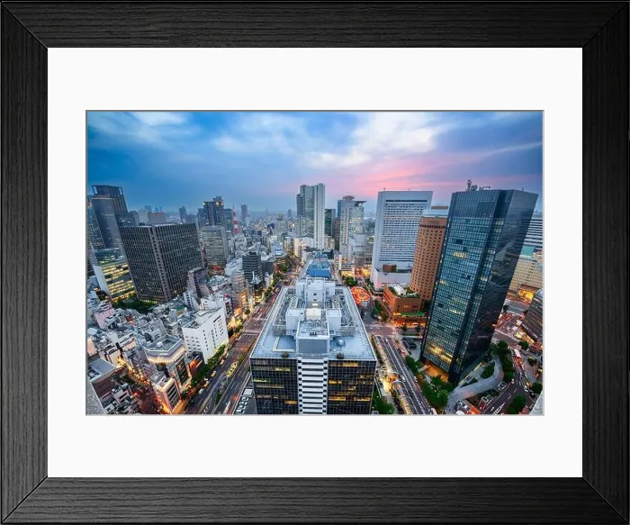 Framed Print : Osaka, Japan cityscape overlooking the Umeda District Framed Print : Osaka, Japan cityscape overlooking the Umeda District