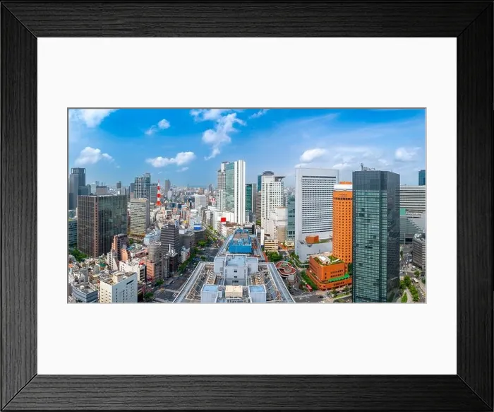 Framed Print : Osaka, Japan cityscape overlooking the Umeda District Framed Print : Osaka, Japan cityscape overlooking the Umeda District