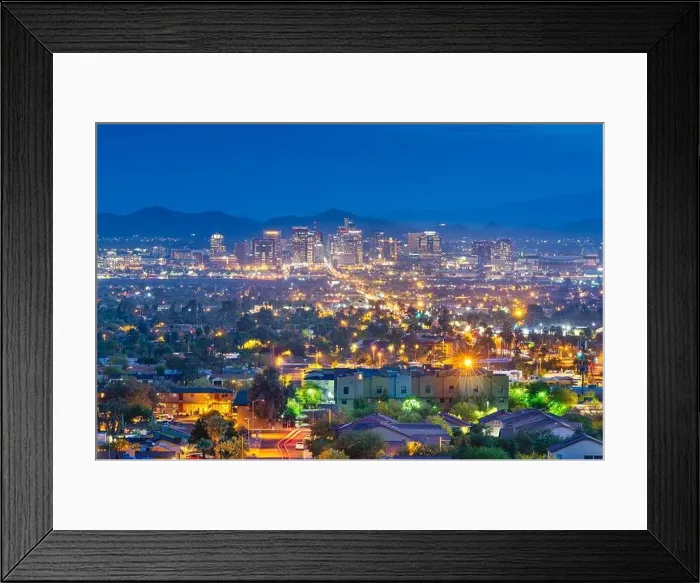 Framed Print : Phoenix, Arizona, USA downtown cityscape at dusk Framed Print : Phoenix, Arizona, USA downtown cityscape at dusk