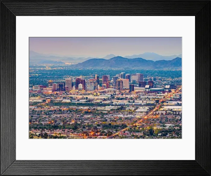 Framed Print : Phoenix, Arizona, USA downtown cityscape at dusk Framed Print : Phoenix, Arizona, USA downtown cityscape at dusk
