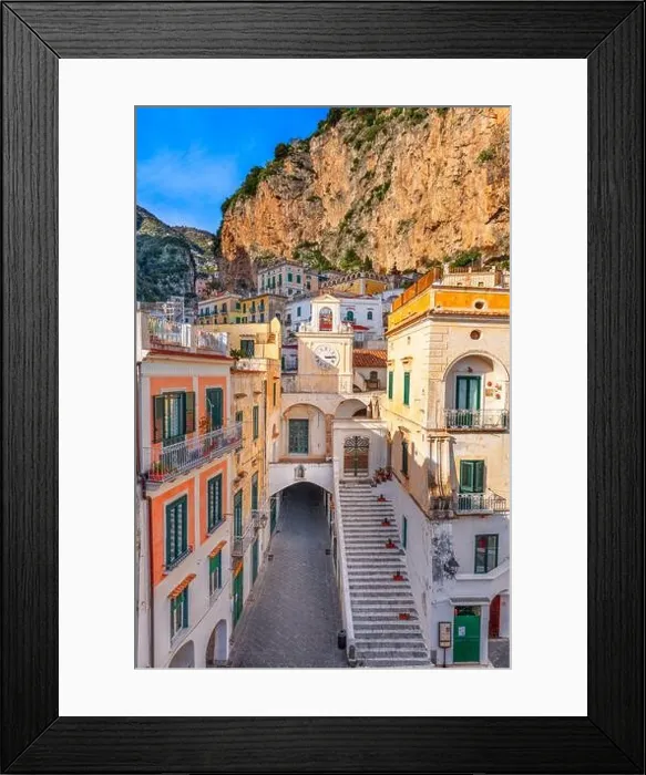 Framed Print : Atrani, Italy town view in the Amalfi Coast Framed Print : Atrani, Italy town view in the Amalfi Coast