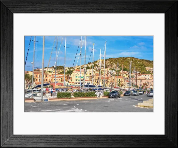 Framed Print : La Maddalena Island, view of the town and harbor, Sardinia, Italy Framed Print : La Maddalena Island, view of the town and harbor, Sardinia, Italy