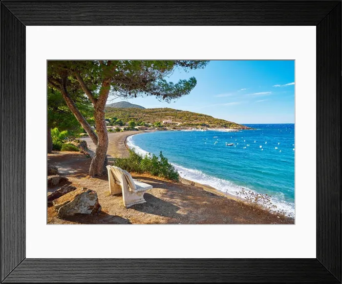 Framed Print : Golfe de Galeria, view to small fishing village Galeria, Corsica Island, France Framed Print : Golfe de Galeria, view to small fishing village Galeria, Corsica Island, France