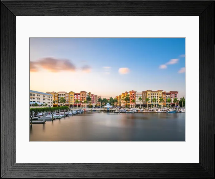 Framed Print : Naples, Florida, USA downtown skyline at dusk Framed Print : Naples, Florida, USA downtown skyline at dusk