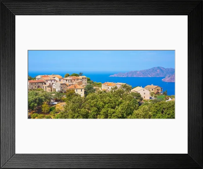 Framed Print : Piana village, Les Calanches, Golfe de Porto, Corsica Island, France, UNESCO Framed Print : Piana village, Les Calanches, Golfe de Porto, Corsica Island, France, UNESCO