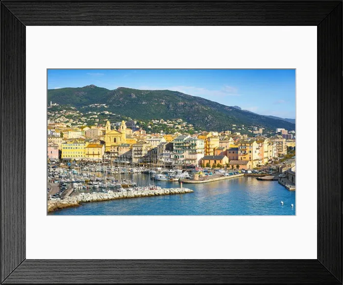 Framed Print : Aerial view at Bastia Port, Corsica Island, France Framed Print : Aerial view at Bastia Port, Corsica Island, France