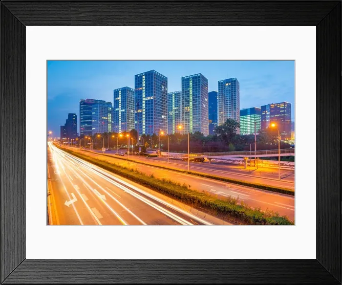 Framed Print : Beijing, China cityscape and highways at dussk Framed Print : Beijing, China cityscape and highways at dussk