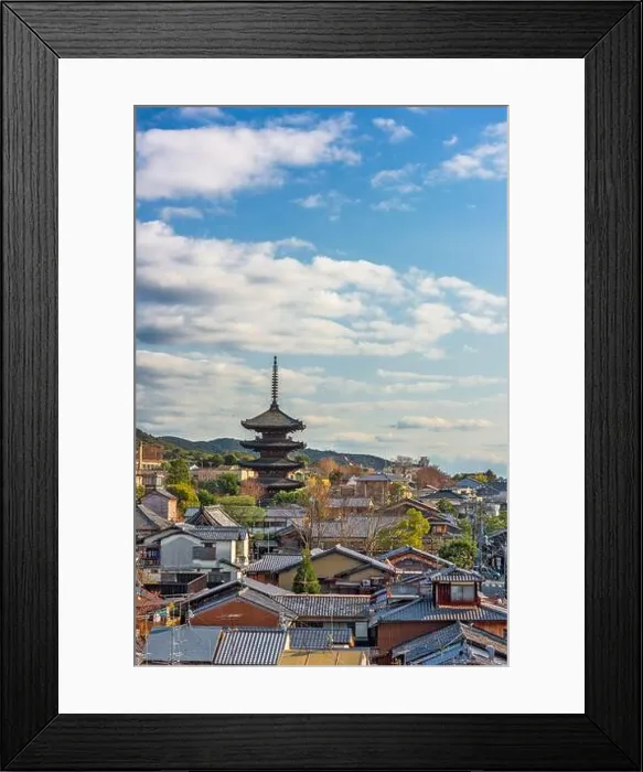 Framed Print : Kyoto, Japan rooftop cityscape in Higashiyama historic district Framed Print : Kyoto, Japan rooftop cityscape in Higashiyama historic district