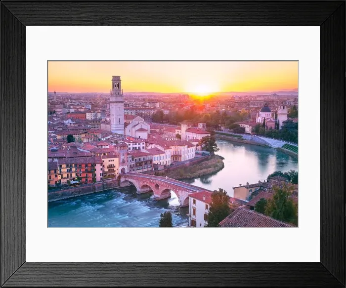 Framed Print : Verona, Italy. Aerial cityscape image of Verona, Italy at sunset Framed Print : Verona, Italy. Aerial cityscape image of Verona, Italy at sunset