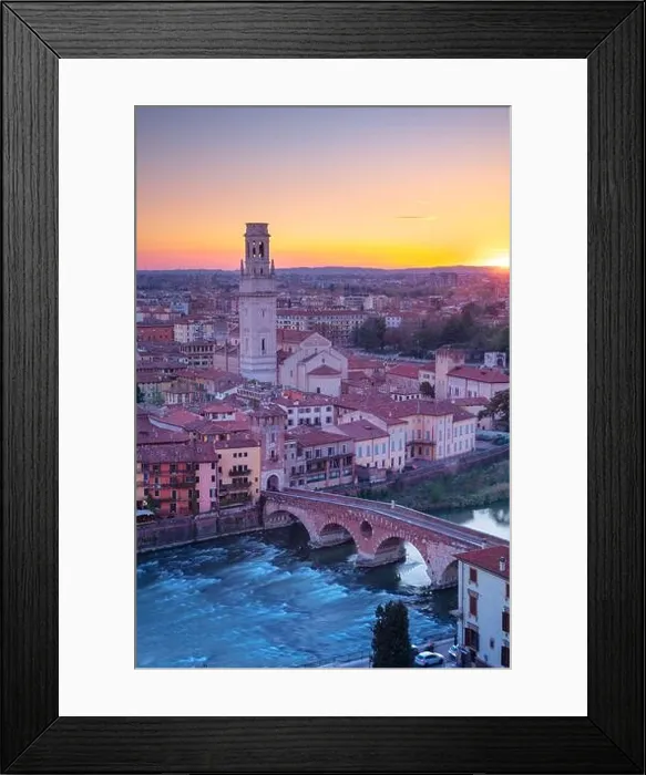 Framed Print : Verona, Italy. Aerial cityscape image of Verona, Italy at sunset Framed Print : Verona, Italy. Aerial cityscape image of Verona, Italy at sunset