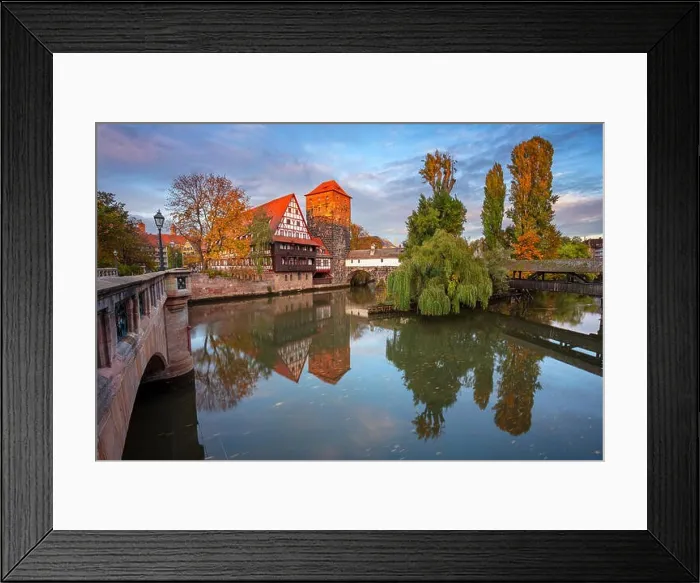Framed Print : Nuremberg, Germany. Cityscape image of old town Nuremberg, Germany during autumn sunset