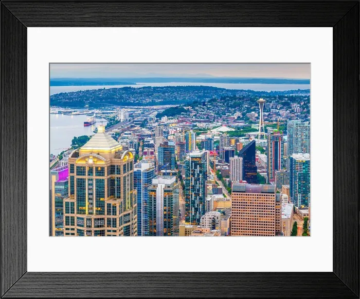 Framed Print : Seattle, Washington, USA downtown skyline at night Framed Print : Seattle, Washington, USA downtown skyline at night