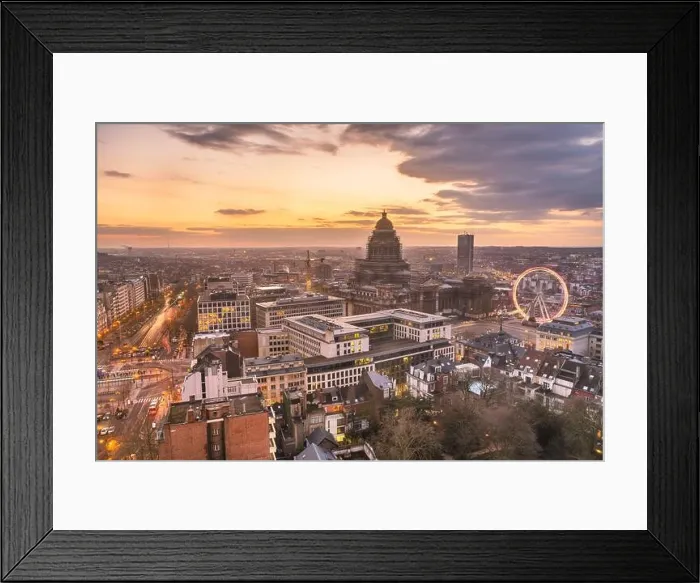 Framed Print : Brussels, Belgium cityscape at Palais de Justice during dusk Framed Print : Brussels, Belgium cityscape at Palais de Justice during dusk